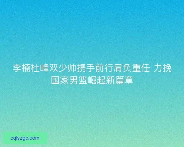 李楠杜峰双少帅携手前行肩负重任 力挽国家男篮崛起新篇章
